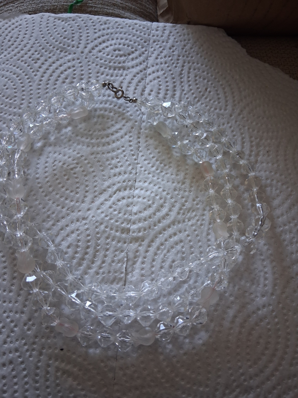 Multi-Strand Clear Crystal Bead Necklace